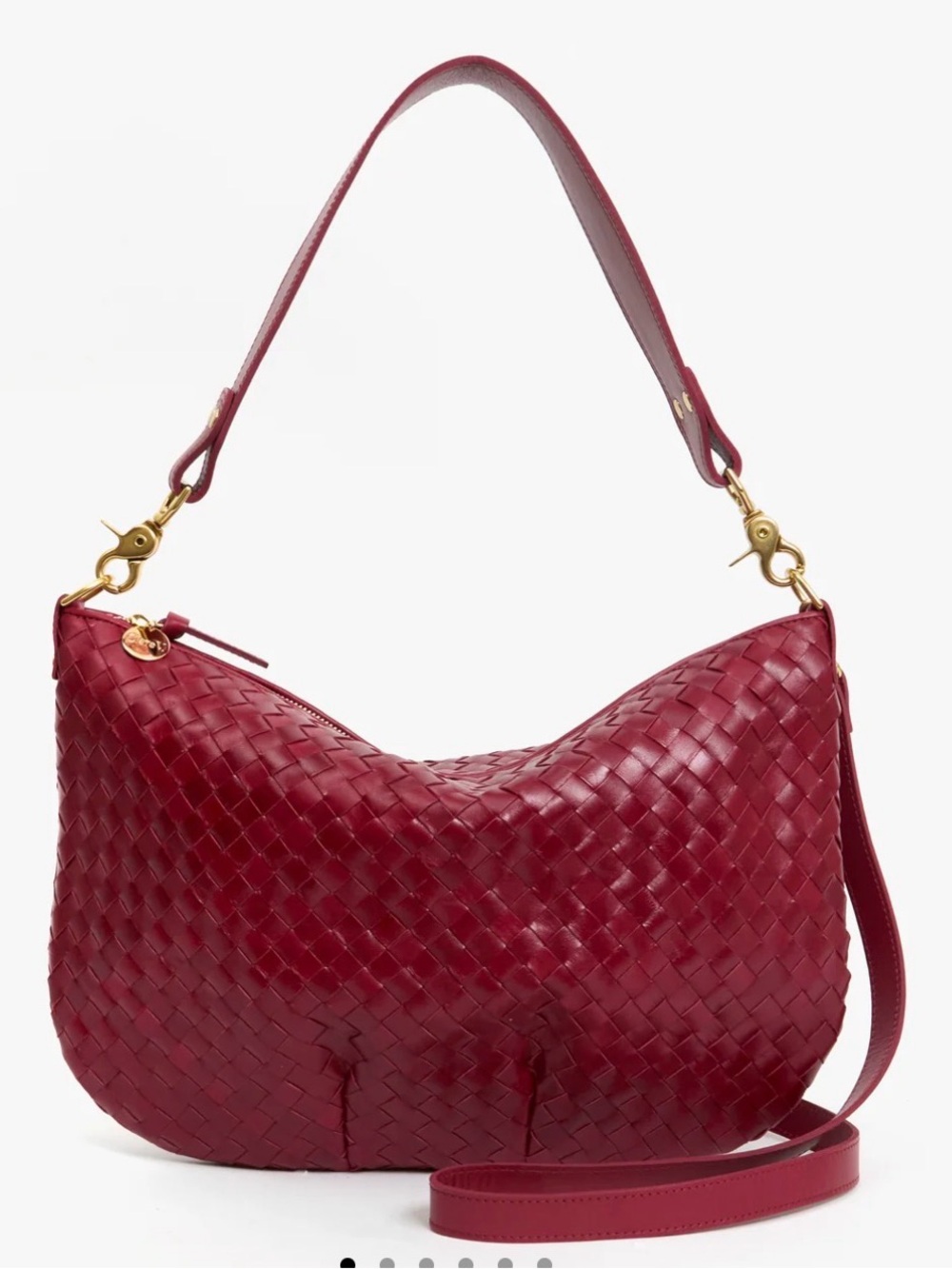 Clare V moyen messenger crossbody bag - Garnet Diagonal Woven NWT $525